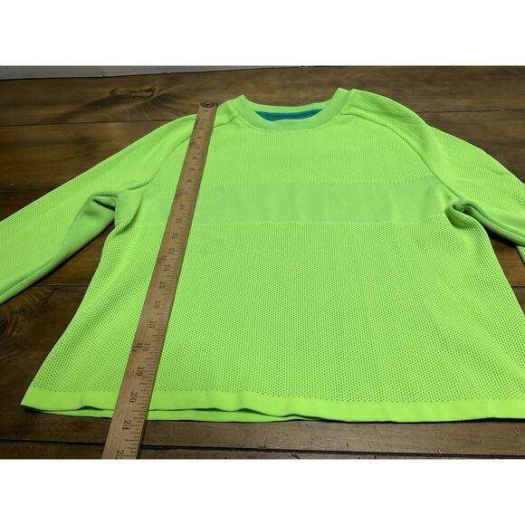 Athleta Neon Green Small Turbo Seamless Long Sleeve Sweatshirt Crop - Picture 5 of 9